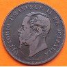 ITALIA 5 CENTESIMI 1861 M Ceca de MILAN Rey VITTORIO EMANUELE KM.3.2 MONEDA COBRE MBC + RAYITAS Italy 5 Centimos