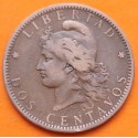 ARGENTINA 2 CENTAVOS 1884 DAMA LIBERTAD KM.33 MONEDA DE BRONCE MBC + Latin Monetary Union