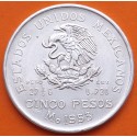 MEXICO 5 PESOS 1953 BUSTO DE HIDALGO KM.467 MONEDA DE PLATA Ley 720 Mejico silver coin 0,64 ONZAS R/1