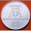 ALEMANIA 5 MARCOS 1971 D ALBERTO DURERO KM.129 MONEDA DE PLATA EBC Germany 5 Marks silver ALBRECHT DURER