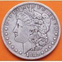 ESTADOS UNIDOS 1 DOLAR 1882 MORGAN KM.110 MONEDA DE PLATA MUY CIRCULADA USA silver $1 Dollar R/1