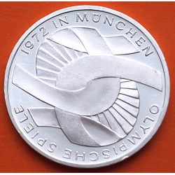 ALEMANIA 10 MARCOS 1972 G ANILLOS OLÍMPICOS OLIMPIADA DE MUNICH KM.131 MONEDA DE PLATA SC + IMPERFECCIONES Germany silver R/3