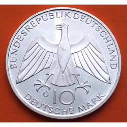 ALEMANIA 10 MARCOS 1972 G ANILLOS OLÍMPICOS OLIMPIADA DE MUNICH KM.131 MONEDA DE PLATA SC + IMPERFECCIONES Germany silver R/3