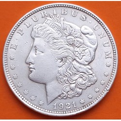 ÚLTIMO AÑO DE FABRICACIÓN x ESTADOS UNIDOS 1 DOLAR 1921 MORGAN KM.110 MONEDA DE PLATA MBC+ USA $1 Dollar coin R/3