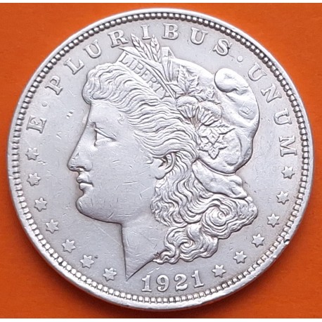 ÚLTIMO AÑO DE FABRICACIÓN x ESTADOS UNIDOS 1 DOLAR 1921 MORGAN KM.110 MONEDA DE PLATA MBC+ USA $1 Dollar coin R/3