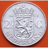 HOLANDA 2,50 GULDEN 1961 REINA JULIANA y LEON CON ESPADA KM.185 MONEDA DE PLATA MBC+ The Netherlands silver 0,35 ONZAS