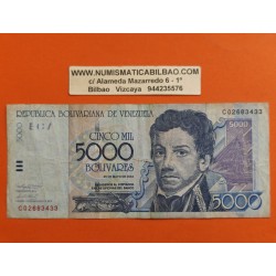 @PVP NUEVO 21€@ VENEZUELA 5000 BOLIVARES 2004 BARCO y CATARATAS Pick 84C BILLETE CIRCULADO
