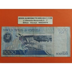 @PVP NUEVO 21€@ VENEZUELA 5000 BOLIVARES 2004 BARCO y CATARATAS Pick 84C BILLETE CIRCULADO