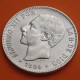 ESPAÑA 5 PESETAS 1884 * 18 84 MSM REY ALFONSO XII KM.688 MONEDA DE PLATA (DURO) Spain silver R/4