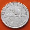 . @ESCASA@ CUBA 40 CENTAVOS 1952 BANDERA - ARBOL - 50 AÑOS DE LIBERTAD y PROGRESO KM.25 MONEDA DE PLATA EBC silver coin R/3