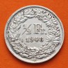 SUIZA 1/2 FRANCO 1948 B DAMA CON LANZA Tipo HELVETIA KM.23 PLATA MBC+ Switzerland 1/2 Franc silver