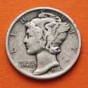 ESTADOS UNIDOS 10 CENTAVOS DIME 1942 P MERCURY KM.140 MONEDA DE PLATA MBC- USA silver coin WWII R/1