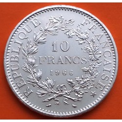 FRANCIA 10 FRANCOS 1966 HERCULES KM.932 MONEDA DE PLATA EBC + IMPERFECCIONES France 10 Francs 0,72 ONZAS R/4