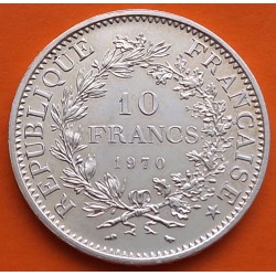 FRANCIA 10 FRANCOS 1970 HERCULES KM.932 MONEDA DE PLATA EBC + IMPERFECCIONES France 10 Francs 0,72 ONZAS R/4