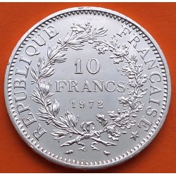 FRANCIA 10 FRANCOS 1972 HERCULES KM.932 MONEDA DE PLATA EBC + IMPERFECCIONES France 10 Francs 0,72 ONZAS R/4