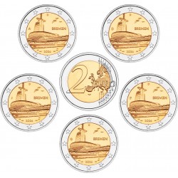 . @ENVÍO HOY@ ALEMANIA 2 EUROS 2026 A+D+F+G+J BREMEN CASA DEL CLIMA 5 MONEDAS CONMEMORATIVAS SC Germany