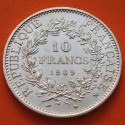 FRANCIA 10 FRANCOS 1969 HERCULES KM.932 MONEDA DE PLATA EBC + IMPERFECCIONES France 10 Francs 0,72 ONZAS R/4