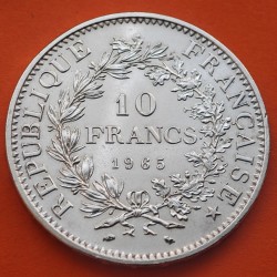 FRANCIA 10 FRANCOS 1965 HERCULES KM.932 MONEDA DE PLATA EBC + IMPERFECCIONES France 10 Francs 0,72 ONZAS R/4