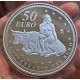 ESPAÑA 50 EUROS 2007 V ANIVERSARIO DEL EURO MONEDA DE PLATA PROOF ESTUCHE CERTIFICADO FNMT 5 Onzas OZ