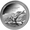 . @16/ABRIL Envío@ CONGO 20 FRANCOS 2026 VELOCIRAPTOR Dinosaurio 6ª MONEDA DE PLATA PURA 1 ONZA OZ 2ª Prehistoric Life