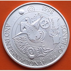 PORTUGAL 1000 ESCUDOS 1998 AÑO INTERNACIONAL DE LOS OCEANOS KM.707 MONEDA DE PLATA SC-