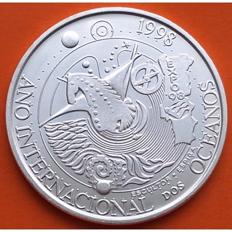 PORTUGAL 1000 ESCUDOS 1998 AÑO INTERNACIONAL DE LOS OCEANOS KM.707 MONEDA DE PLATA SC-