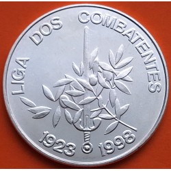 PORTUGAL 1000 ESCUDOS 1998 LIGA DOS COMBATENTES ESPADA y GUIRNALDAS KM.714 MONEDA DE PLATA SC- Silver