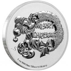 . 1 aaaaaaacoin NIUE 2 DOLARES 2021 Serie DISNEY & CHRISTMAS MICKEY MOUSE MONEDA DE PLATA SC silver OZ OUNCE ONZA