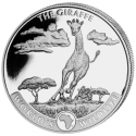 CONGO 20 FRANCOS 2019 JIRAFA AFRICANA World's Wildlife 1ª MONEDA DE PLATA ONZA OZ cápsula THE GIRAFFE
