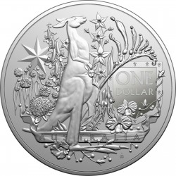 . 1 aaaaacoin AUSTRALIA 1 DOLAR 2021 CANGURO y EMU Serie Coat of Arms 1ª MONEDA DE PLATA OZ ONZA cápsula