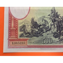. @ESPECTACULAR y MUY RARO@ ESPAÑA 500 PESETAS 1935 HERNAN CORTES Sin Serie 1385235 Pick 89 BILLETE SIN CIRCULAR SC PLANCHA