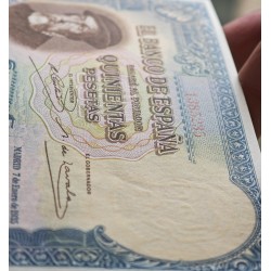 . @ESPECTACULAR y MUY RARO@ ESPAÑA 500 PESETAS 1935 HERNAN CORTES Sin Serie 1385235 Pick 89 BILLETE SIN CIRCULAR SC PLANCHA