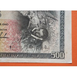 ESPAÑA 500 PESETAS 1940 ENTIERRO del CONDE ORGAZ Sin Serie 0195571 Pick 124 @RARO BILLETE@ Spain