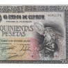 ESPAÑA 500 PESETAS 1940 ENTIERRO del CONDE ORGAZ Sin Serie 0195571 Pick 124 @RARO BILLETE@ Spain