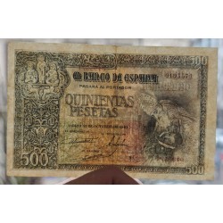 ESPAÑA 500 PESETAS 1940 ENTIERRO del CONDE ORGAZ Sin Serie 0195571 Pick 124 @RARO BILLETE@ Spain