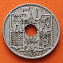 @FLECHAS INVERTIDAS@ ESPAÑA 50 CENTIMOS 1949 * 19 51 FRANCO ESTADO ESPAÑOL FRANCO MONEDA DE NICKEL MBC @RARA@ R/4