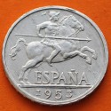 ESPAÑA 10 CENTIMOS 1953 JINETE IBERICO KM.766 MONEDA DE ALUMINIO EBC Estado Español ESPAÑOL FRANCISCO FRANCO R/1