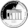 @PROOF - CÁPSULA@ ALEMANIA 10 MARCOS 1991 A PUERTA BRADENBURGO KM.177 MONEDA DE PLATA German silver