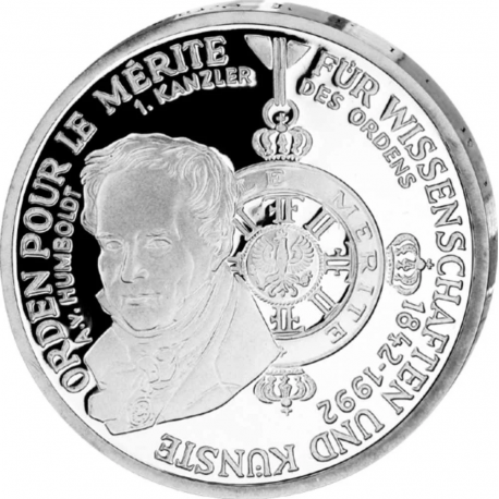 @PROOF - CÁPSULA@ ALEMANIA 10 MARCOS 1992 D MERITO MILITAR KM.179 MONEDA DE PLATA German silver