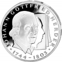 @PROOF - CÁPSULA@ ALEMANIA 10 MARCOS 1994 G FILOSOFO JOHANN GOTTFRIED KM.184 MONEDA DE PLATA Germany 10 Marks silver BRD