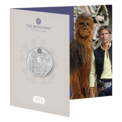 . 1 aaacoin INGLATERRA 50 PENIQUES 2024 HAN SOLO y CHEWBACC 4ª MONEDA DE NICKEL Mint Set