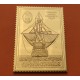 1,05 Onzas LINGOTE DE PLATA PURA y BAÑO DE ORO x ESPAÑA forma de sello 20 CENTIMOS GALEÓN REY DE LOS MARES Año 1992