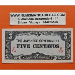 JAPON 5 CENTAVOS 1942 OCUPACION DE FILIPINAS 2ª GUERRA MUNDIAL Pick 103A BILLETE EBC Japanese Occupation WWII