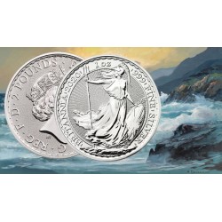@1 ONZA 2020@ INGLATERRA 2 LIBRAS 2020 BRITANNIA MONEDA DE PLATA SC United Kingdom £2 Pounds silver coin OZ OUNCE