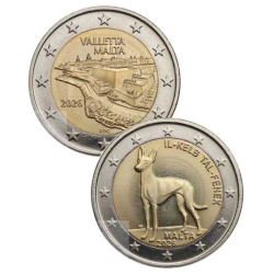 . @24/ABRIL Envío@ MALTA 2 EUROS 2026 GALGO FARAÓN + CIUDADELA de VALLETTA **NO ESTUCHE** 2 MONEDAS CONMEMORATIVAS