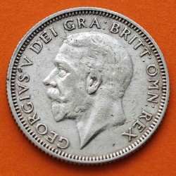 INGLATERRA 1 SHILLING 1933 JORGE V LEON SOBRE ESCUDO KM.833 MONEDA DE PLATA MBC+ UK silver