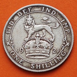 INGLATERRA 1 SHILLING 1921 LEON & KING GEORGE V KM.816.A MONEDA DE PLATA BAJA MBC- Great Britain silver R/3