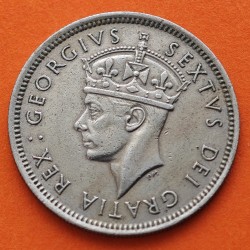 CHIPRE 1 SHILLING 1949 LEONES HERÁLDICOS y REY JORGE VI KM.31 MONEDA DE NICKEL MBC+ Cyprus Zypern