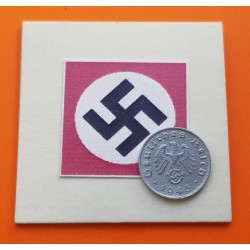 ALEMANIA 1 REICHSPFENNIG 1943 B AGUILA SOBRE ESVASTICA NAZI III REICH KM.97 MONEDA DE ZINC MBC++ Germany