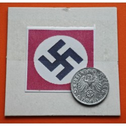 ALEMANIA 1 REICHSPFENNIG 1944 B AGUILA SOBRE ESVASTICA NAZI III REICH KM.97 MONEDA DE ZINC MBC++ Germany III REICH